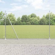 vidaXL Cerca de Arame Soldado com 7 Postes Flangeados 1,4x10 m Aço Galvanizado