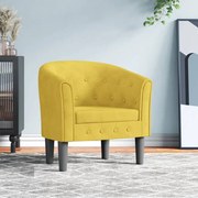 vidaXL Poltrona veludo amarelo