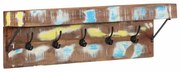 vidaXL Cabideiro Castanho 73 x 19 x 23 cm Madeira recuperada maciça