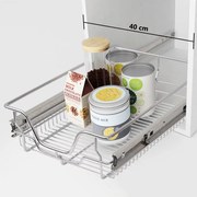 vidaXL Cestos de arame extraíveis 2 pcs 400 mm prateado