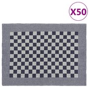 vidaXL Panos de cozinha 50 pcs 50x70 cm algodão azul e branco