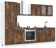 vidaXL 8 peças armário de cozinha conjunto Kalmar carvalho fumado