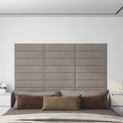 Painel de parede 12 pcs 60x15 cm veludo 1,08 m² cinza-claro