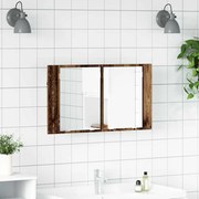 vidaXL Armário de Espelho para Banheiro Madeira Antiga 80 x 12 x 45 cm