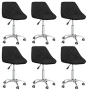 vidaXL Cadeiras de jantar giratórias 6 pcs couro artificial preto