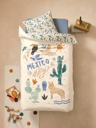 Conjunto capa de edredon + fronha de almofada, com algodão reciclado, Mexicool multicolor