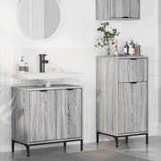 vidaXL Conjunto de Móveis para Banheiro com gaveta 2 pcs Cinza Sonoma