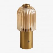 Lâmpada De Mesa Led Sem Fios Para Exterior Em Ferro E Vidro Neristan Dourado - Sklum