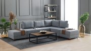 Sofá-Cama de Canto Fly – Cinza – 210x70x280 cm
