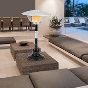 Aquecedor portátil de mesa de 90 cm para jardim a gás propano para exteriores com proteção contra tombamento e superaquecimento Preto