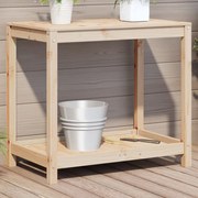 vidaXL Mesa de jardinagem c/ prateleira 82,5x50x75 cm pinho maciço