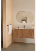 Conjunto De Móvel De Casa De Banho Em Madeira Com Lavatório Integrado Fiore Madeira Escura & Oval Led E Anti-embaciamento 120x80 Cm - Sklum