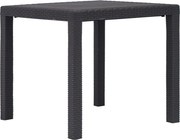 vidaXL Mesa de jardim 79x79x72 cm plástico castanho com aspeto de vime