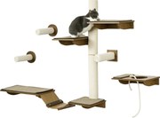 PawHut Conjunto de escadas para gatos, parede de escalada, 8 peças, até 8 kg, robusto, Castanho/Creme branco | Aosom Portugal