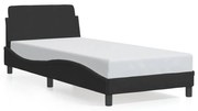 Estrutura de cama c/ cabeceira 90x200 cm veludo preto