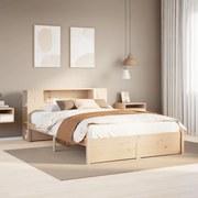 vidaXL Cama com estante sem colchão 160x200 cm pinho maciço