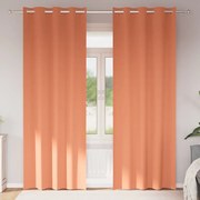 vidaXL Cortinas Blackout com Argolas 2 pcs Terracota 225 x 140 cm