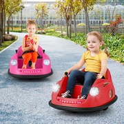 Carrinho de choques Elétrico de 12V para Crianças com Controlo Remoto Luzes LED Música 360° Giro Brinquedo para Bebés para Crianças 2-5 Anos de Idade