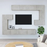 vidaXL Móvel p/ TV de parede madeira processada cinza cimento