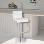 Banco de bar Limon em couro sintético 39 x 80-103 x 46 cm Branco