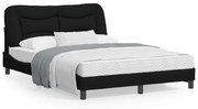 vidaXL Estrutura de cama sem colchão 140x200 cm tecido preto