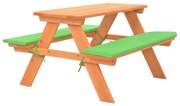 vidaXL Mesa de piquenique infantil c/ bancos 89x79x50cm abeto maciço