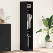 vidaXL Guarda-roupa de Carvalho Preto da 30 x 50 x 200 cm - Feito de madeira engenheirada.