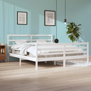 vidaXL Estrutura de cama 200x200 cm madeira de pinho maciça branco