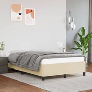 vidaXL Estrutura de cama 120x200 cm couro artificial cor creme