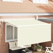 vidaXL Toldo Retrátil Manual Bege 300 x 200 cm
