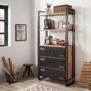 Estante Cosmo – Pinho Atlântico Preto – 90x180x35 cm