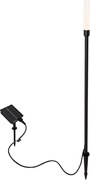 Candeeiro de pé exterior preto com LED recarregável e solar - Barry