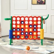 Conjunto Conecta 4 em Linha Conjunto Gigante para Crianças e Adultos Jogo de Parques Infantis e Adultos 74 cm com Cesto e Jogo de Atirar Anel 42 Peças