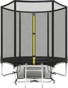 SPORTNOW Trampolim para Crianças Exterior Ø183 cm com Rede de Segurança Escada de 2 Degraus Cobertura de Molas Saco de Armazenamento Preto | Aosom Portugal