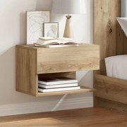 vidaXL Mesas de cabeceira de parede 2 pcs carvalho artisiano