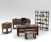 Conjunto de Mobiliário de Escritório MN10 - Barroco Antracite - Secret