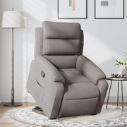 vidaXL Poltrona reclinável elevatória tecido cinzento-acastanhado