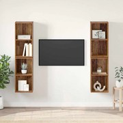 vidaXL Gabinete de TV de Parede 4 pcs Madeira Antiga 37 x 37 x 72 cm