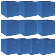vidaXL Caixas de arrumação 10 pcs 32x32x32 cm tecido azul