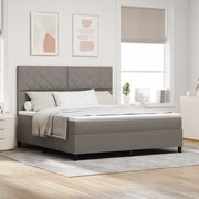 vidaXL Cama Box com Colchão e LED em Taupe, 180 x 200 cm Tecido