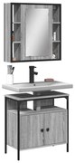 vidaXL 2 pcs conjunto móveis WC derivados de madeira sonoma cinza