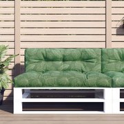vidaXL Almofadão para sofá de paletes 120x40x12cm tecido padrão folhas