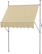 Outsunny Toldo Manual Retrátil com Manivela 200x120x210-300 cm com Altura Ajustável Impermeável para Jardim Varanda Bege | Aosom Portugal