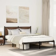 vidaXL Estrutura de cama sem colchão 140x200 cm metal carvalho fumado