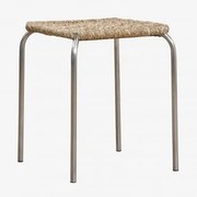 Banqueta Baixa Empilhável De 45 Cm Em Aço Inoxidável Narnial Aço Inoxidável - Juta - Sklum