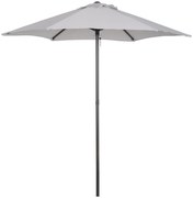 Outsunny Chapéu de Sol Jardim Ø196x204 cm Mastro Alumínio Manivela Teto Ventilação Suporte Fixação Desmontável Cinzento Claro | Aosom Portugal