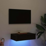 vidaXL Móvel de TV com luzes LED carvalho preto 60x35x15,5 cm