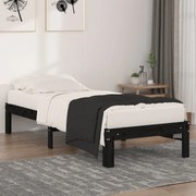 Estrutura cama pequena solteiro 75x190 cm madeira maciça preto