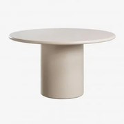 Mesa De Jantar Redonda Em Mdf (ø130 Cm) Rodeo Tapioca Bege & Ø130 Cm - Sklum