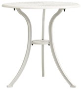 Mesa de jardim 62x62x65 cm alumínio fundido branco